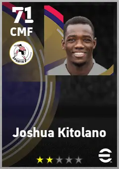 Joshua Kitolano eFootball 2026 player card — 71 OVR CMF