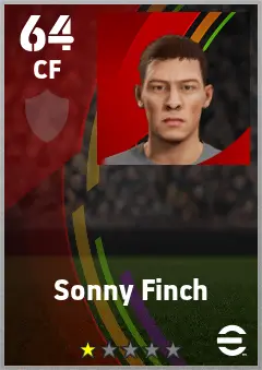 Sonny Finch eFootball 2026 player card — 64 OVR CF