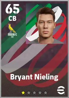 Bryant Nieling eFootball 2026 player card — 65 OVR CB