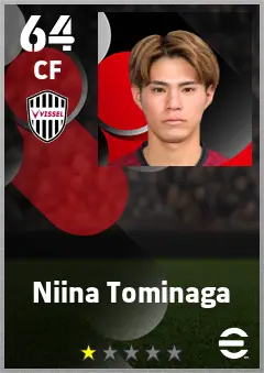 Niina Tominaga eFootball 2026 player card — 64 OVR CF