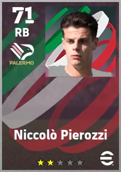 Niccolo Pierozzi eFootball 2026 player card — 71 OVR RB