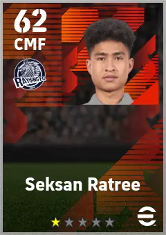 Seksan Ratree eFootball 2026 player card — 62 OVR CMF