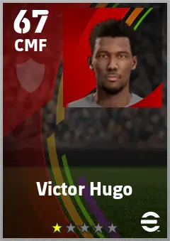 Victor Hugo eFootball 2026 player card — 67 OVR CMF