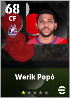 Werik Popo eFootball 2026 player card — 68 OVR CF