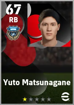 Yuto Matsunagane eFootball 2026 player card — 67 OVR RB