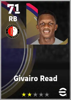 Givairo Read eFootball 2026 player card — 71 OVR RB