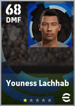 Youness Lachhab eFootball 2026 player card — 68 OVR DMF