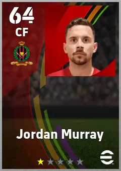 Jordan Murray eFootball 2026 player card — 64 OVR CF