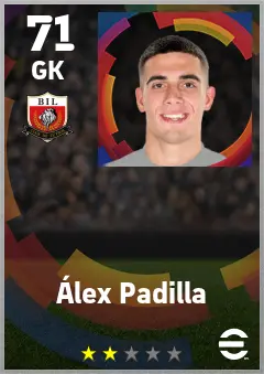 Alex Padilla eFootball 2026 player card — 71 OVR GK