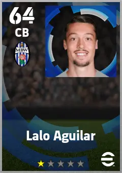 Lalo Aguilar eFootball 2026 player card — 64 OVR CB