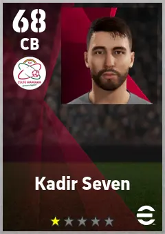 Kadir Seven eFootball 2026 player card — 68 OVR CB