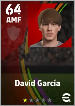 David Garcia eFootball 2026 player card — 64 OVR AMF