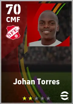 Johan Torres eFootball 2026 player card — 70 OVR CMF