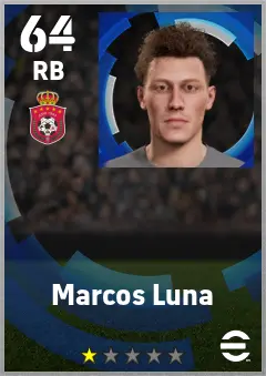 Marcos Luna eFootball 2026 player card — 64 OVR RB
