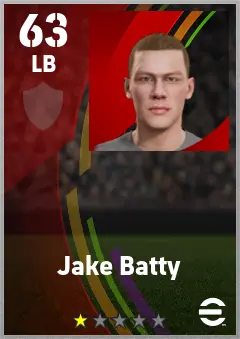 Jake Batty eFootball 2026 player card — 63 OVR LB
