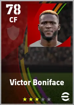 Victor Boniface eFootball 2026 player card — 78 OVR CF
