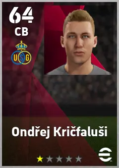 Ondrej Kricfalusi eFootball 2026 player card, 64 OVR CB