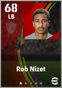 Rob Nizet eFootball 2026 player card — 68 OVR LB