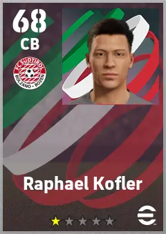 Raphael Kofler eFootball 2026 player card — 68 OVR CB