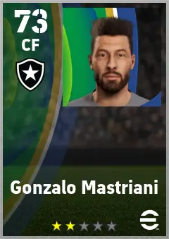 Gonzalo Mastriani eFootball 2026 player card — 73 OVR CF
