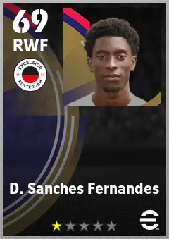 D. Sanches Fernandes eFootball 2026 player card — 69 OVR RWF