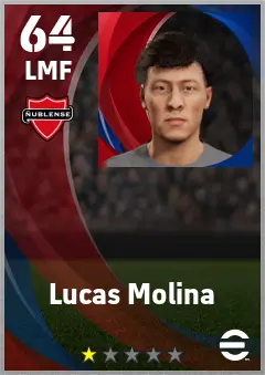 Lucas Molina eFootball 2026 player card — 64 OVR LMF