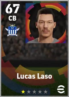 Lucas Laso eFootball 2026 player card — 67 OVR CB