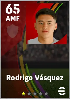 Rodrigo Vasquez eFootball 2026 player card — 65 OVR AMF