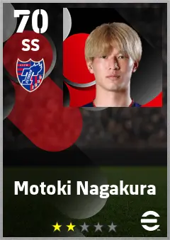 Motoki Nagakura eFootball 2026 player card — 70 OVR SS