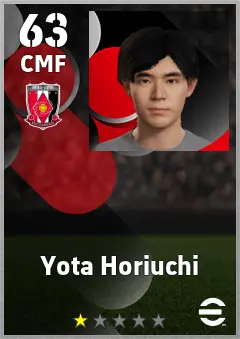 Yota Horiuchi eFootball 2026 player card, 63 OVR CMF