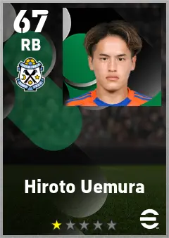 Hiroto Uemura eFootball 2026 player card — 67 OVR RB