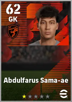 Abdulfarus Sama-ae eFootball 2026 player card — 62 OVR GK