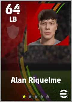 Alan Riquelme eFootball 2026 player card — 64 OVR LB