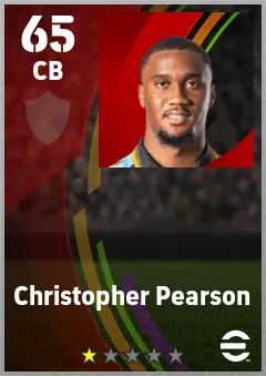 Christopher Pearson eFootball 2026 player card — 65 OVR CB