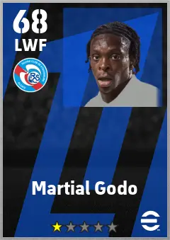 Martial Godo eFootball 2026 player card — 68 OVR LWF