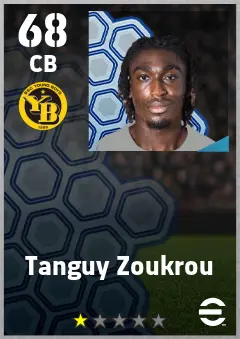Tanguy Zoukrou eFootball 2026 player card — 68 OVR CB
