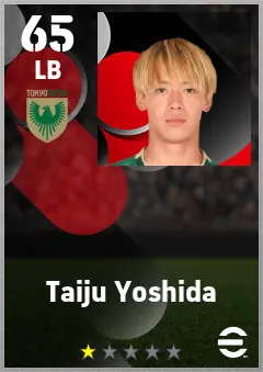 Taiju Yoshida eFootball 2026 player card — 65 OVR LB