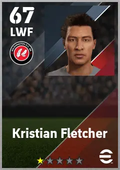 Kristian Fletcher eFootball 2026 player card — 67 OVR LWF