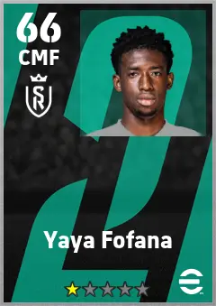 Yaya Fofana eFootball 2026 player card — 66 OVR CMF