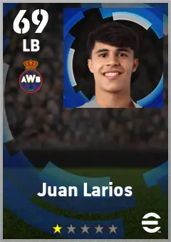 Juan Larios eFootball 2026 player card — 69 OVR LB