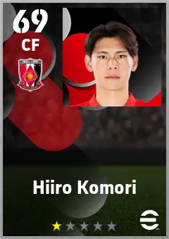 Hiiro Komori eFootball 2026 player card — 69 OVR CF