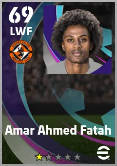 Amar Ahmed Fatah eFootball 2026 player card — 69 OVR LWF