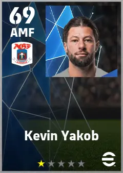 Kevin Yakob eFootball 2026 player card — 69 OVR AMF
