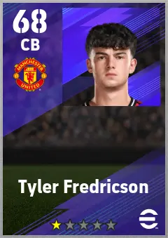Tyler Fredricson eFootball 2026 player card — 68 OVR CB
