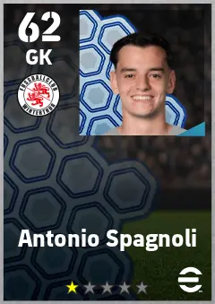 Antonio Spagnoli eFootball 2026 player card — 62 OVR GK