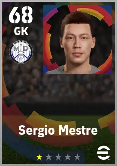 Sergio Mestre eFootball 2026 player card — 68 OVR GK