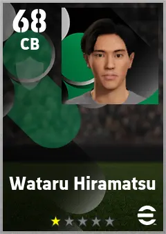 Wataru Hiramatsu eFootball 2026 player card — 68 OVR CB