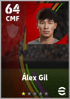 Alex Gil eFootball 2026 player card — 64 OVR CMF
