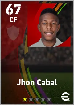 Jhon Cabal eFootball 2026 player card — 67 OVR CF
