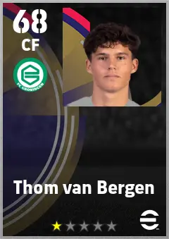 Thom van Bergen eFootball 2026 player card — 68 OVR CF